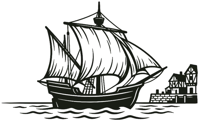 Un barco mercante zarpando del puerto